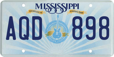 MS license plate AQD898
