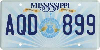MS license plate AQD899