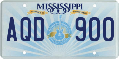MS license plate AQD900