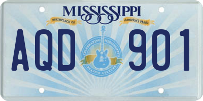 MS license plate AQD901