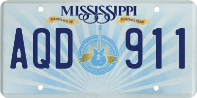 MS license plate AQD911