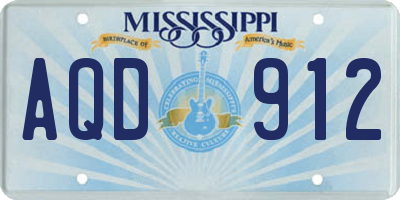 MS license plate AQD912