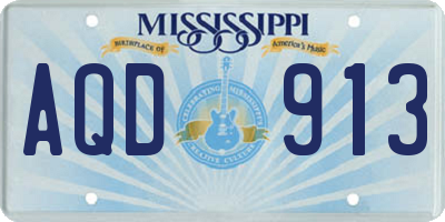 MS license plate AQD913