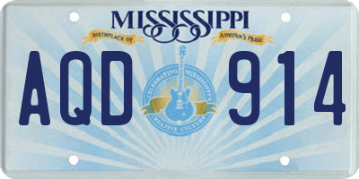 MS license plate AQD914