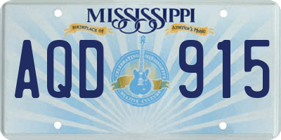 MS license plate AQD915