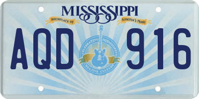 MS license plate AQD916