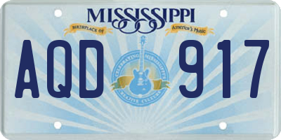 MS license plate AQD917