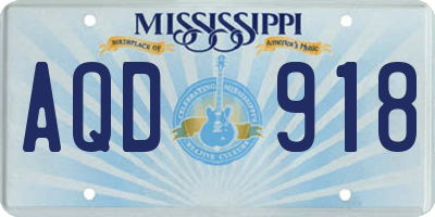 MS license plate AQD918