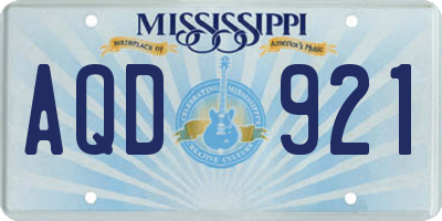 MS license plate AQD921
