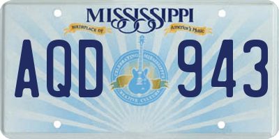 MS license plate AQD943