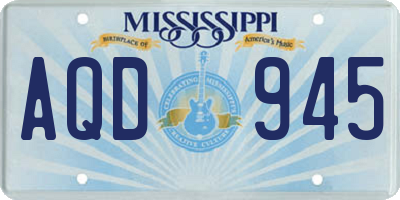 MS license plate AQD945