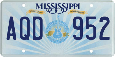 MS license plate AQD952