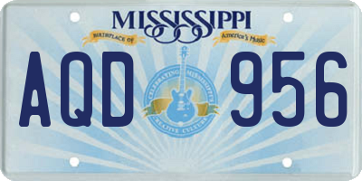 MS license plate AQD956