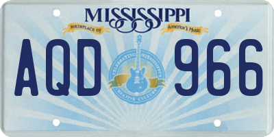 MS license plate AQD966