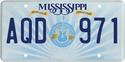 MS license plate AQD971