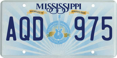 MS license plate AQD975