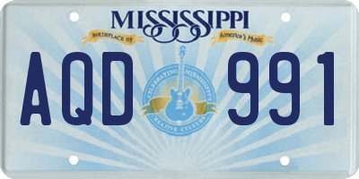 MS license plate AQD991