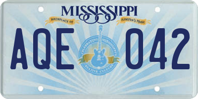 MS license plate AQE042