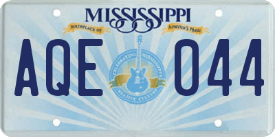 MS license plate AQE044