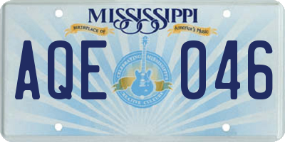 MS license plate AQE046