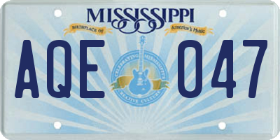 MS license plate AQE047