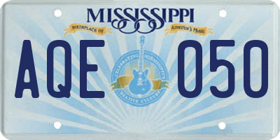 MS license plate AQE050
