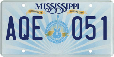 MS license plate AQE051