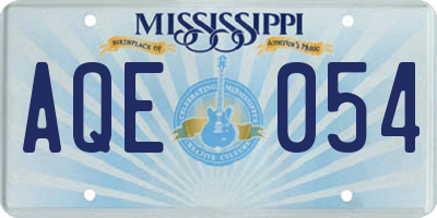 MS license plate AQE054