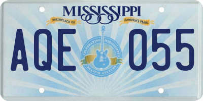 MS license plate AQE055