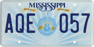 MS license plate AQE057