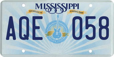 MS license plate AQE058
