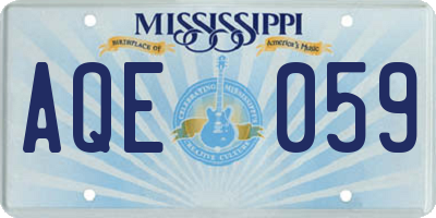 MS license plate AQE059