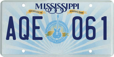 MS license plate AQE061