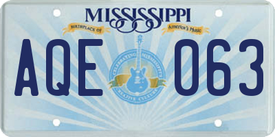 MS license plate AQE063