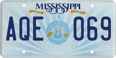 MS license plate AQE069