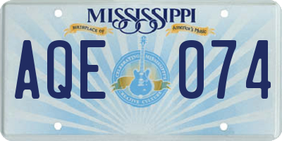 MS license plate AQE074