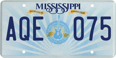 MS license plate AQE075