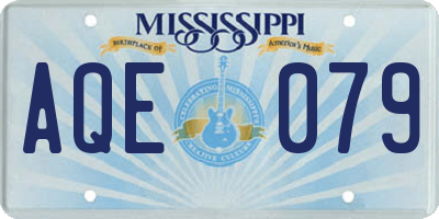 MS license plate AQE079