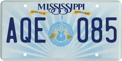 MS license plate AQE085