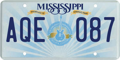 MS license plate AQE087