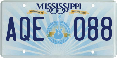 MS license plate AQE088