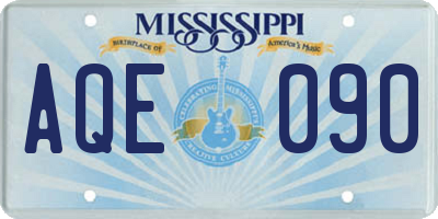 MS license plate AQE090