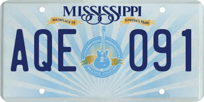 MS license plate AQE091