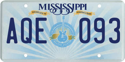 MS license plate AQE093