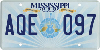 MS license plate AQE097