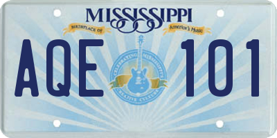MS license plate AQE101