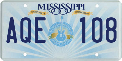MS license plate AQE108