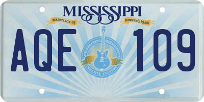MS license plate AQE109