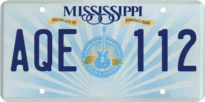 MS license plate AQE112
