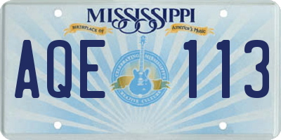 MS license plate AQE113